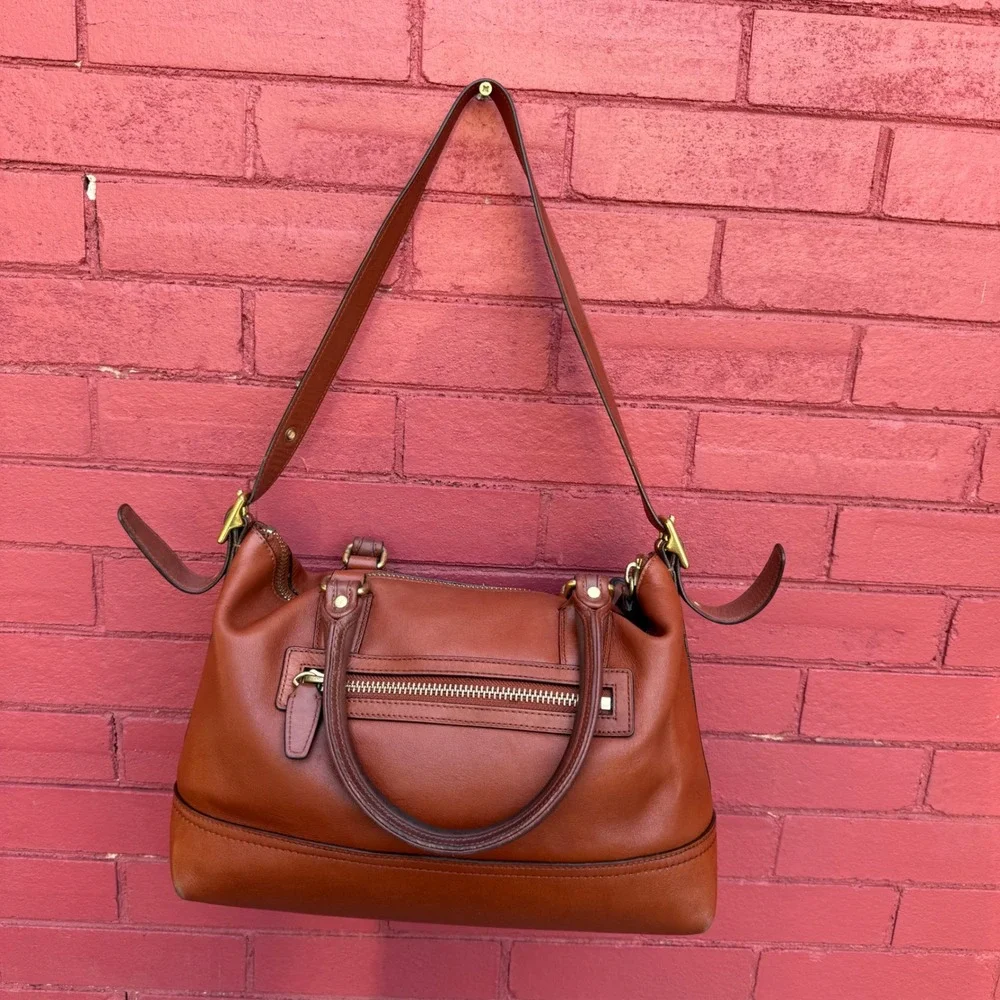 Vtg Coach Legacy Candace Carryall Tanned Leather Large Size Tote Satchel Handbag